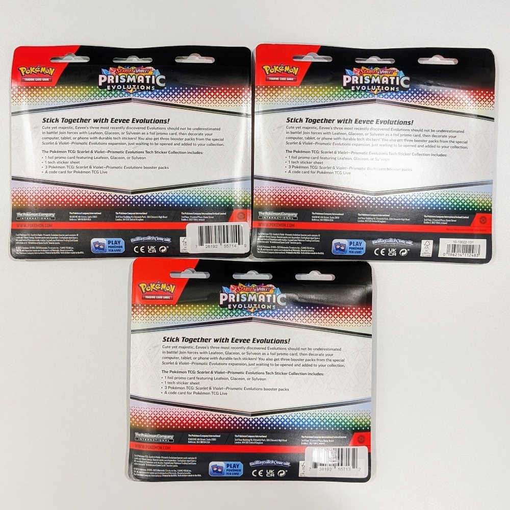 💎 Prismatic Evolutions 💎 Tech Sticker Collection Full Set of 3 - Pokemon Cards - Picture 3 of 12